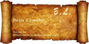 Bein Liander névjegykártya